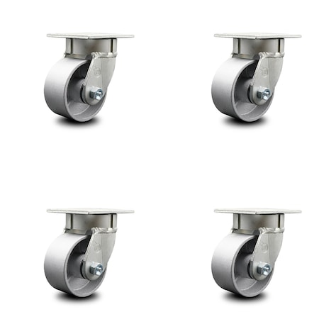 Service Caster 4 Inch Kingpinless Semi Steel Wheel Swivel Top Plate Caster SCC, 4PK SCC-KP30S420-SSR-4